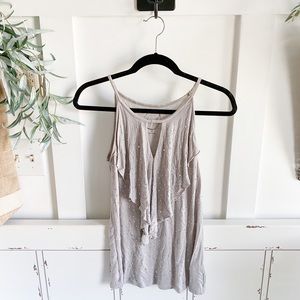 Grey tank with rhinestones